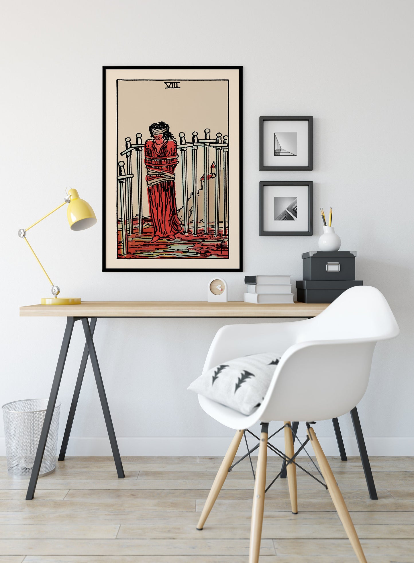 8 of Swords - Tarot Card Print - The Eight of Swords Card Poster, No Frame