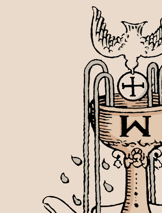 Ace Of Cups Tarot Card Print Neutral Vibes Poster No Frame Wall Art for Calm Modern Home Decor by My Store