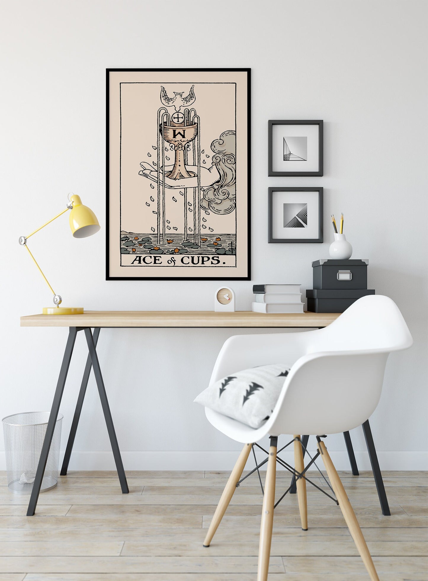 Ace Of Cups- Tarot Card Print - The Ace Of Cups Neutral Vibes Card Poster Eclectic Tarot, No Frame