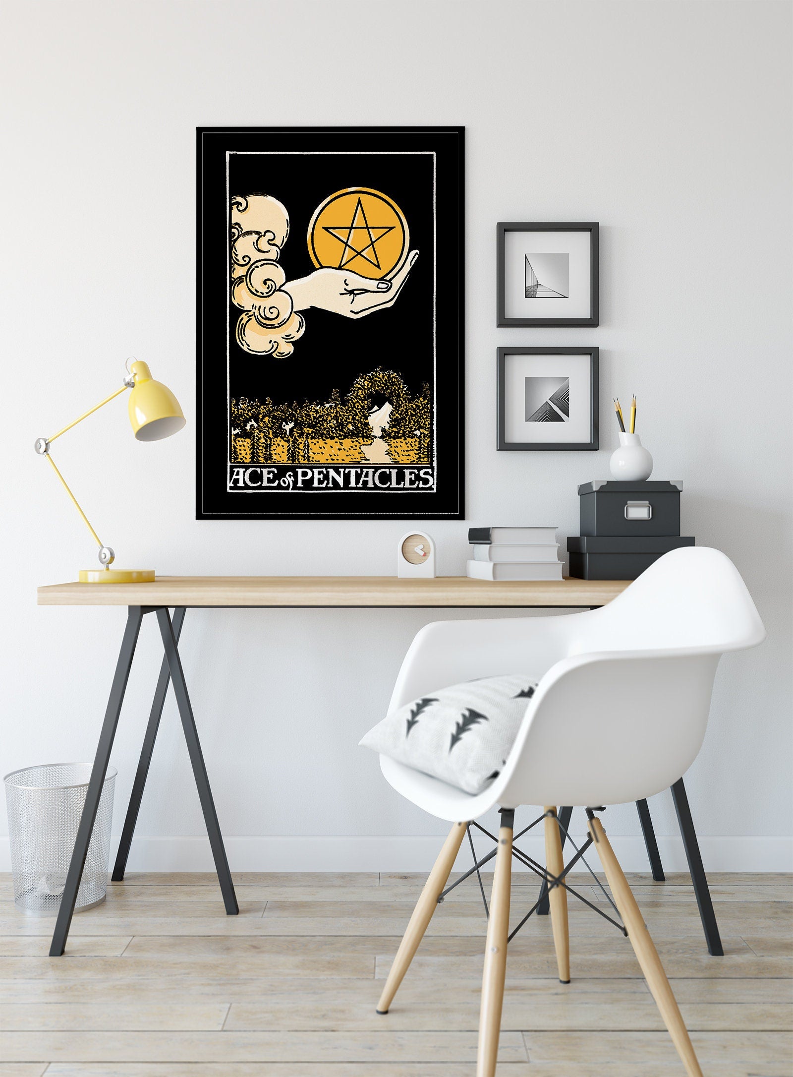 Ace Of Pentacles- Tarot Card Print from the Green Menagerie Tarot - The Ace Of Pentacles Card Poster, No Frame