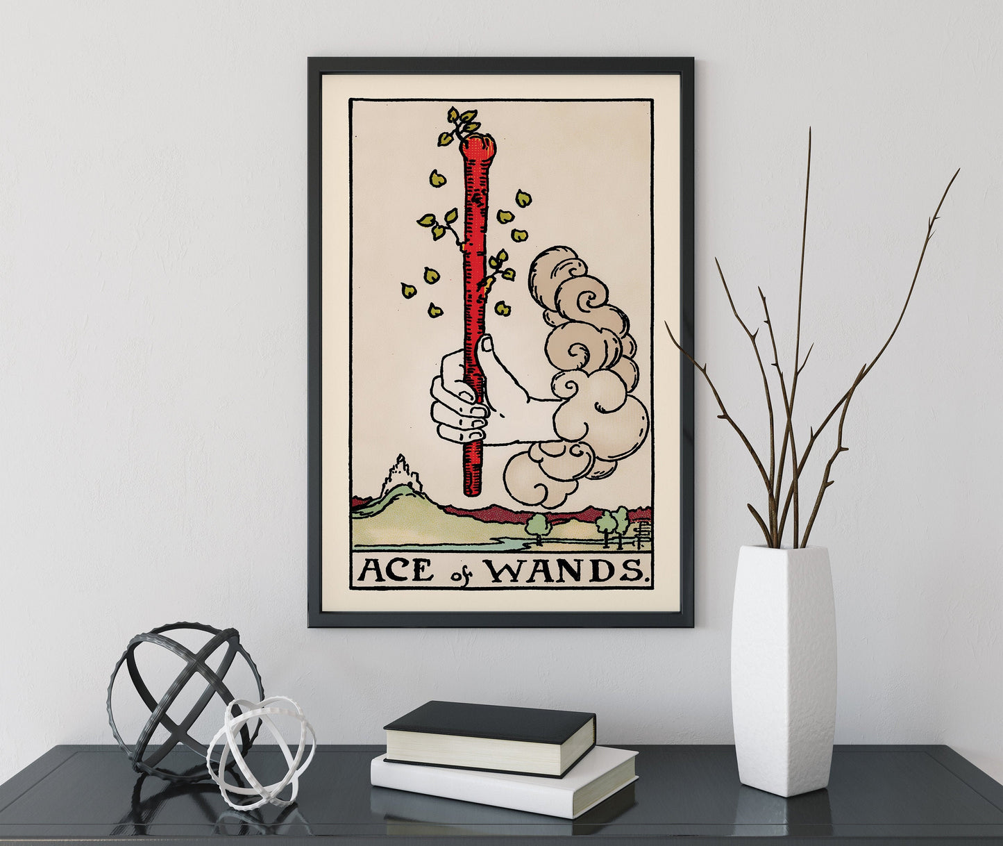 Ace of Wands- Tarot Card Print - The Ace of Wands Card Poster, No Frame