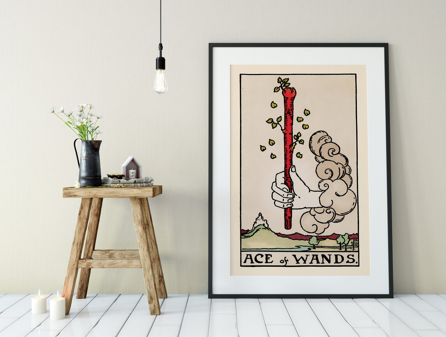 Ace of Wands- Tarot Card Print - The Ace of Wands Card Poster, No Frame