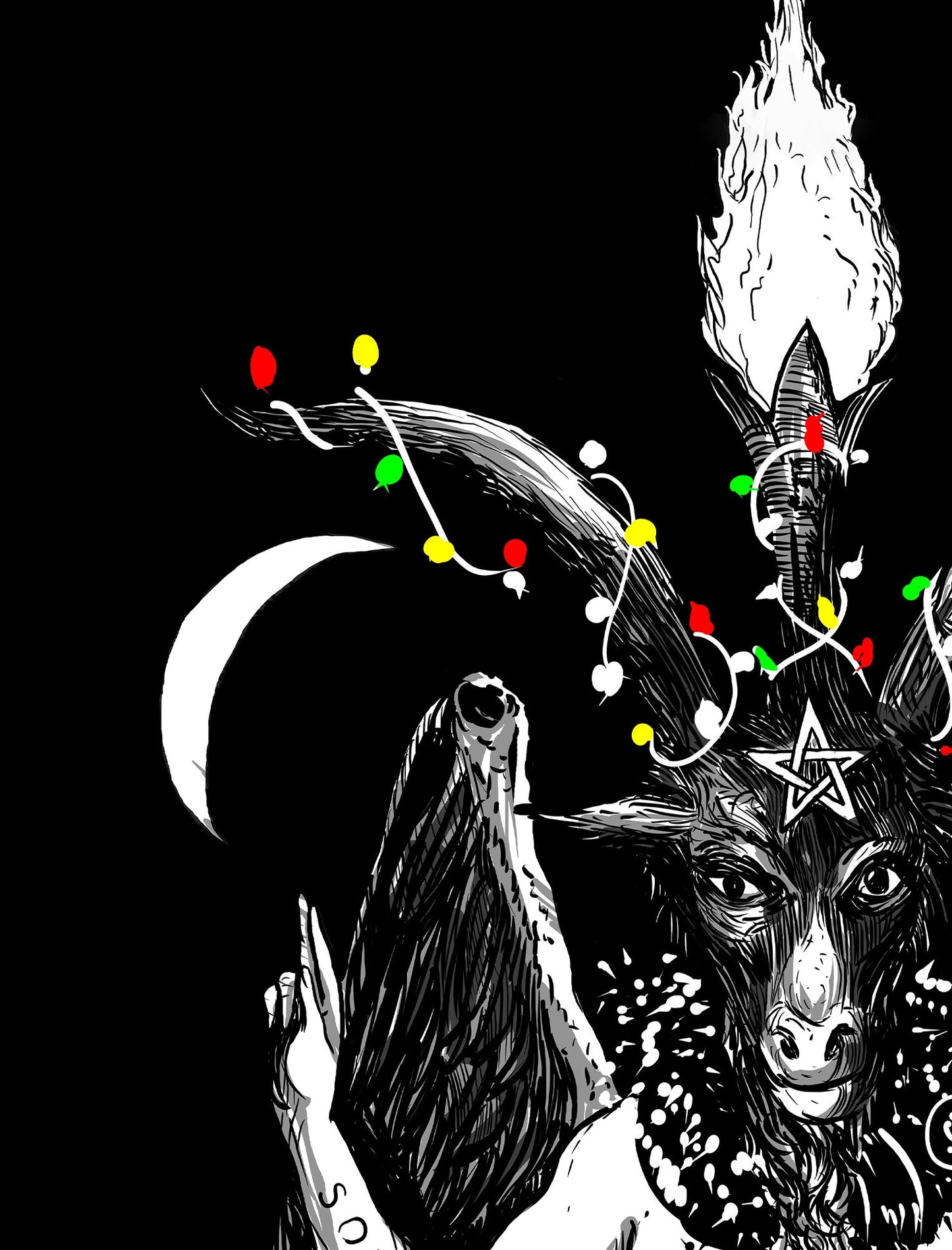 Christmas Print Baphomet Poster - "As Above So Below" - Eliphas Levi (No Frame)