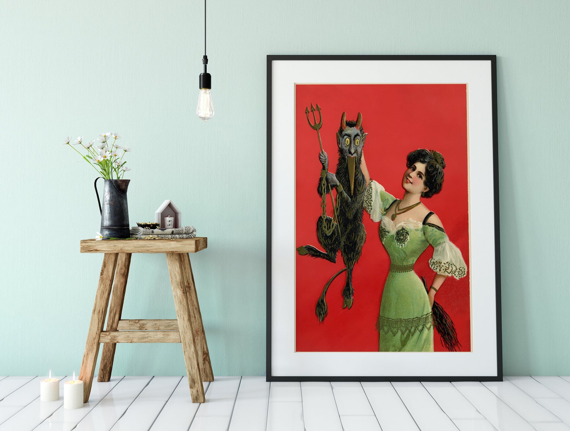 Christmas Print - Krampus Christmas Holiday Card Poster, No Frame