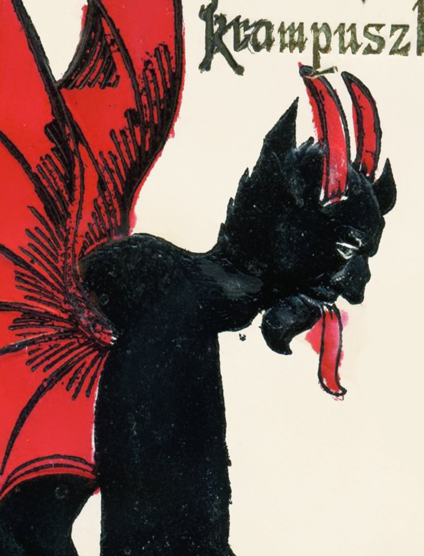 Christmas Print - Krampus Christmas Holiday Card Poster, No Frame