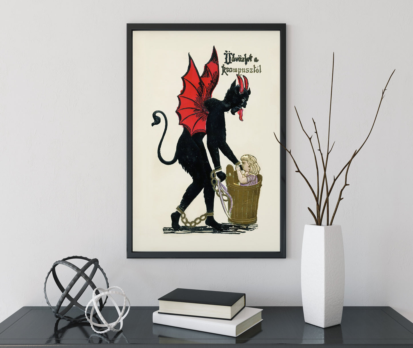 Christmas Print - Krampus Christmas Holiday Card Poster, No Frame