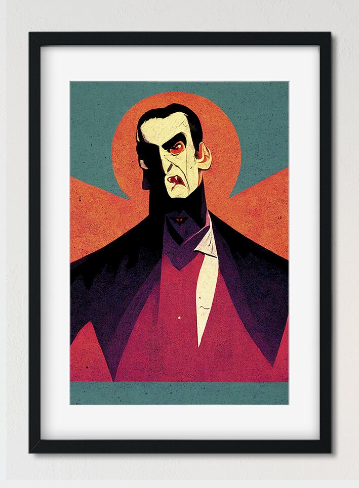 Classic Monsters Pop Art Prints Dracula, Frankenstein, The Mummy, and the Bride of Frankenstein Posters Halloween Prints (No Frame)