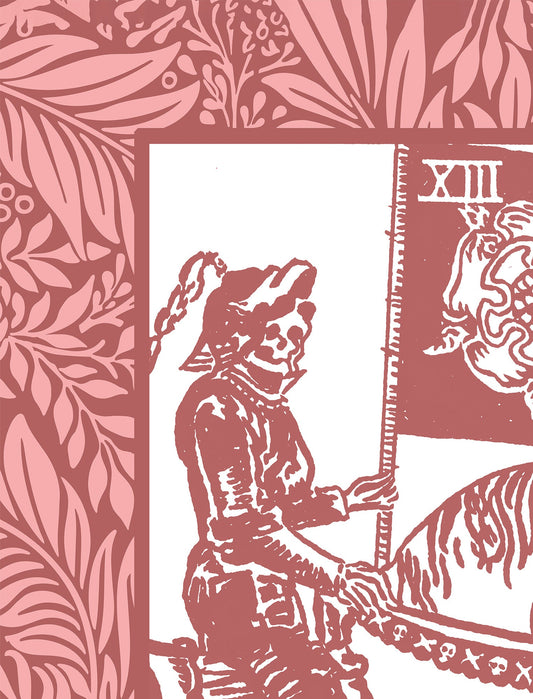 Death Tarot Card Print Pink And White No Frame Poster Unframed Tarot Wall Art Decor by My Store