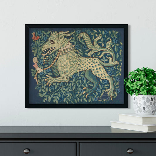 Fantastical Beast Medieval Poster Print No Frame Horse And Lion Hybrid Artwork For Unique Decor by My Store