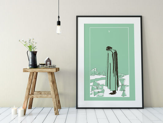 Five Of Cups Tarot Card Print No Frame Coming Soon by My Store