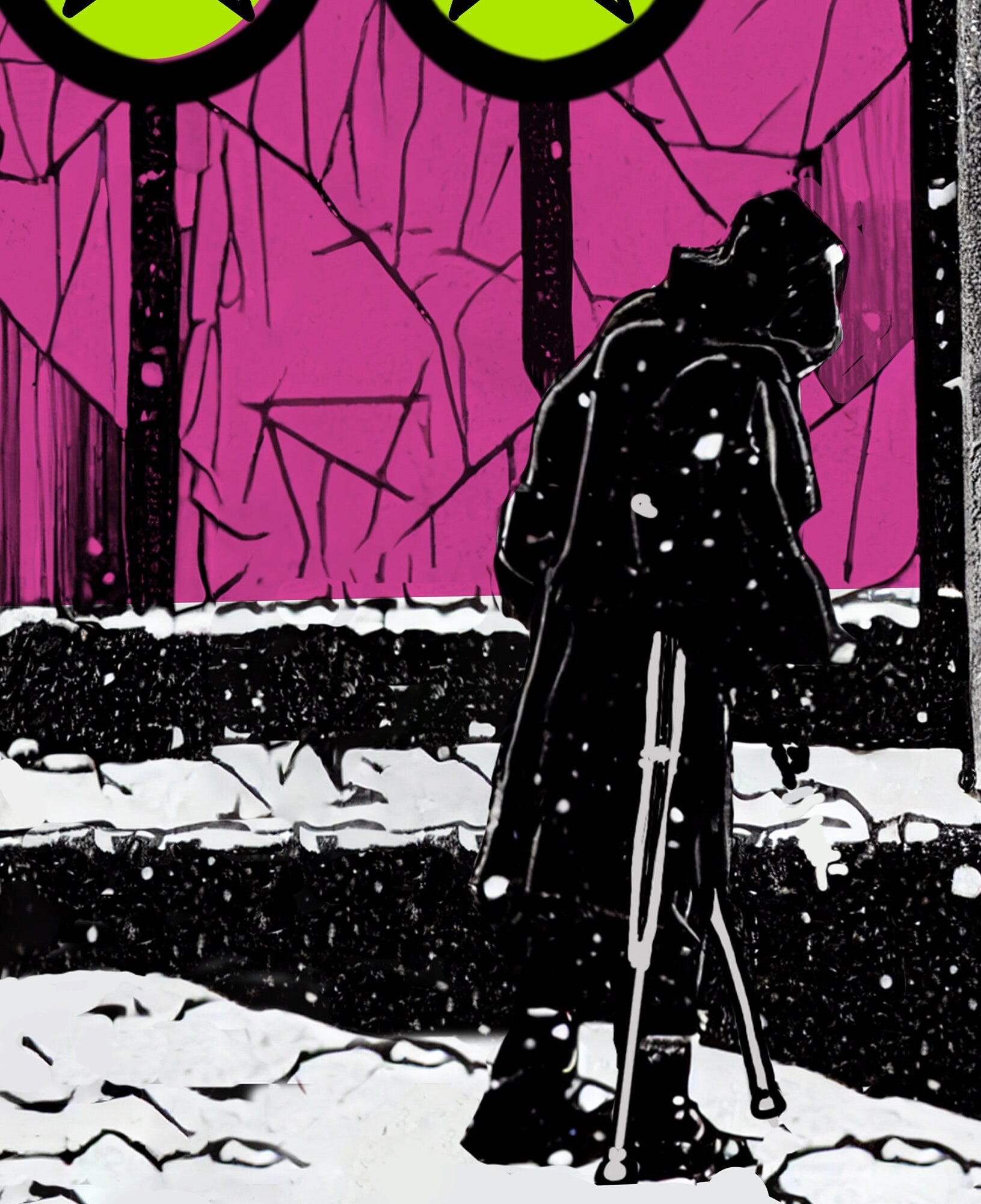 Five of Pentacles- Tarot Card Print from the Green Menagerie Tarot Coming to Kickstarter Soon - The Five of Pentacles Card Poster, No Frame