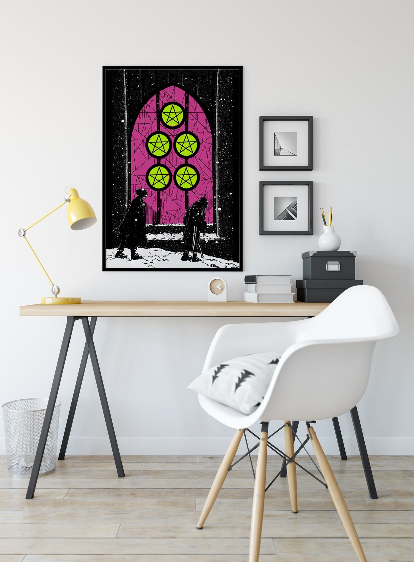 Five of Pentacles- Tarot Card Print from the Green Menagerie Tarot Coming to Kickstarter Soon - The Five of Pentacles Card Poster, No Frame