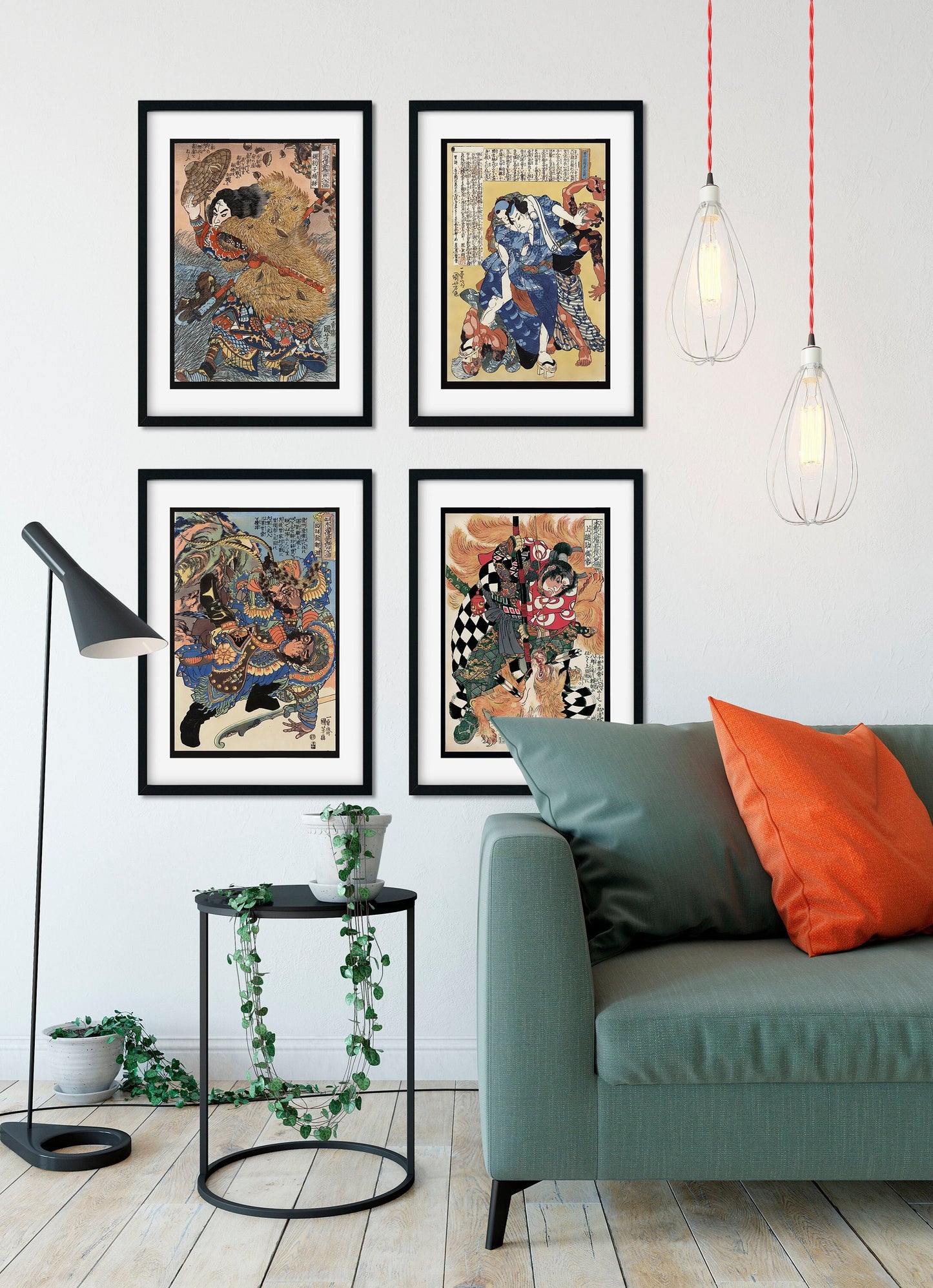 Four Japanese Warrior Prints Ukiyo e Japanese Warrior Posters (No Frame)
