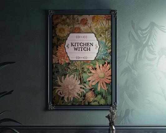 Kitchen Witch Book Cover Print No Frame Enchanting Kitchen Poster Decor For Cozy Home by My Store