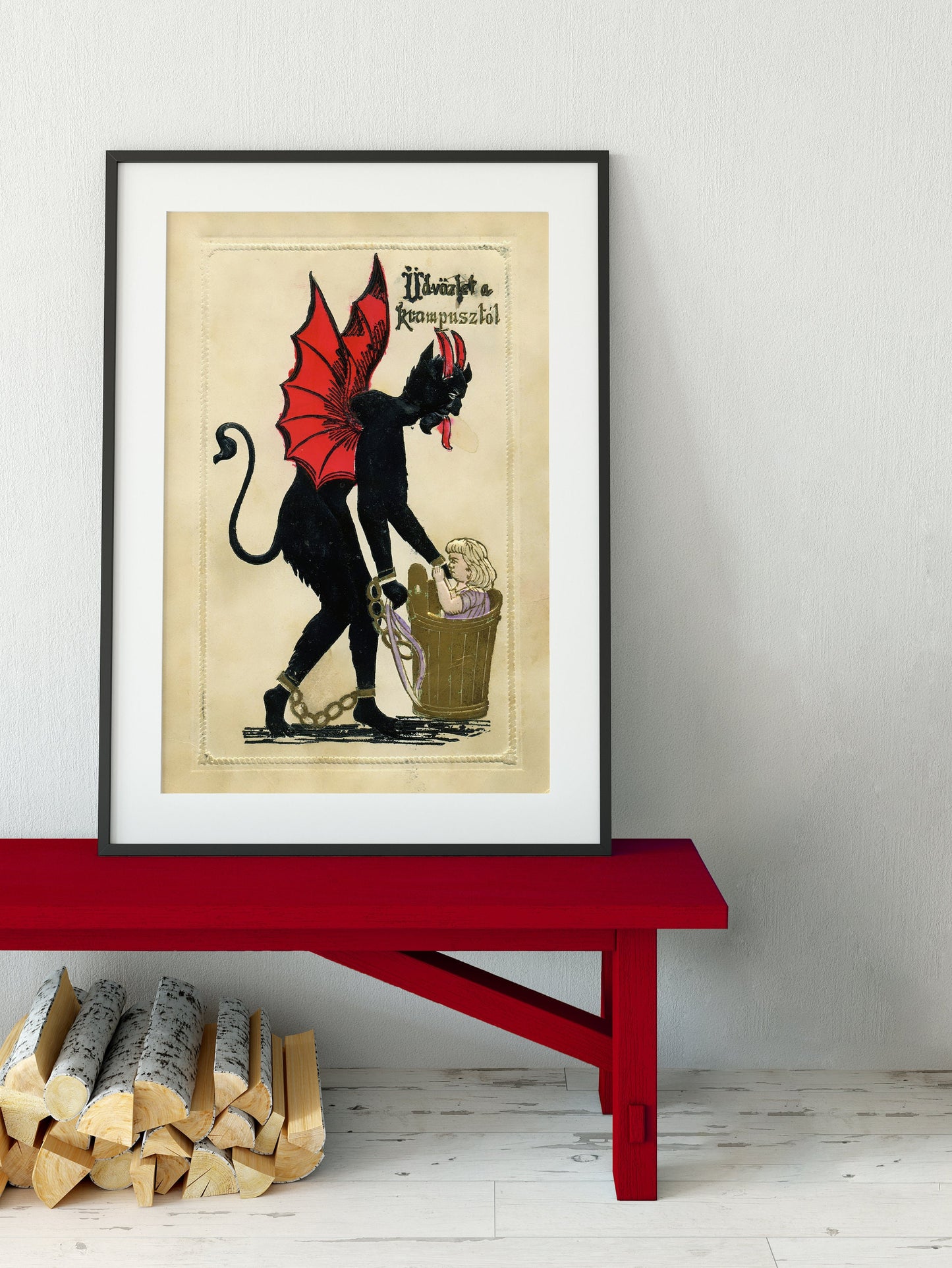 Krampus Christmas Holiday Card Poster, Krampus Print, No Frame