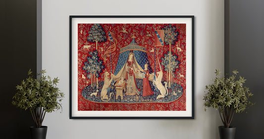 Medieval Maiden & Unicorn Poster (No Frame)