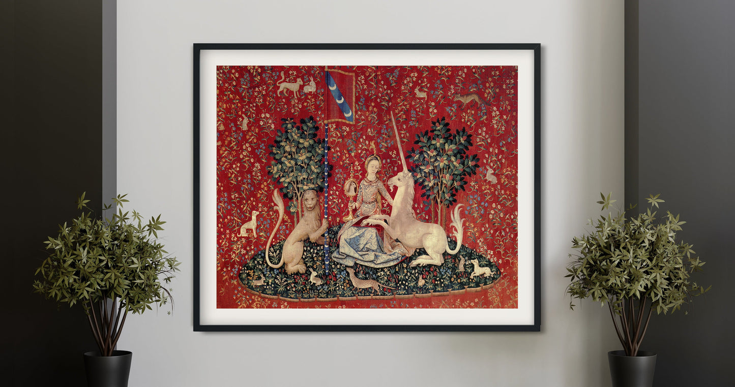 Medieval Maiden & Unicorn 'Sight' Poster (No Frame)