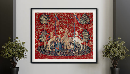 Medieval Maiden & Unicorn 'Taste' Poster (No Frame)