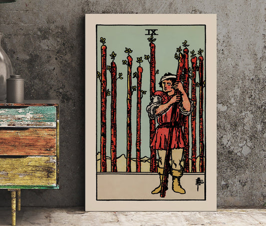 Nine Of Wands Tarot Card Print Poster The Nine Of Wands Card Wall Decor For Tarot Lovers by My Store