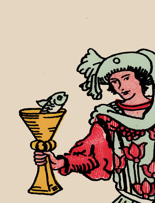 Page of Cups Tarot Card Print Poster No Frame Customizable Color Options For Elegant Wall Decor by My Store