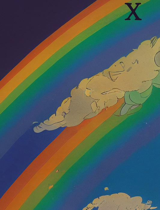 Ten Of Cups Tarot Card Poster No Frame By Green Menagerie Deck Fine Art Print For Wall Decor by My Store