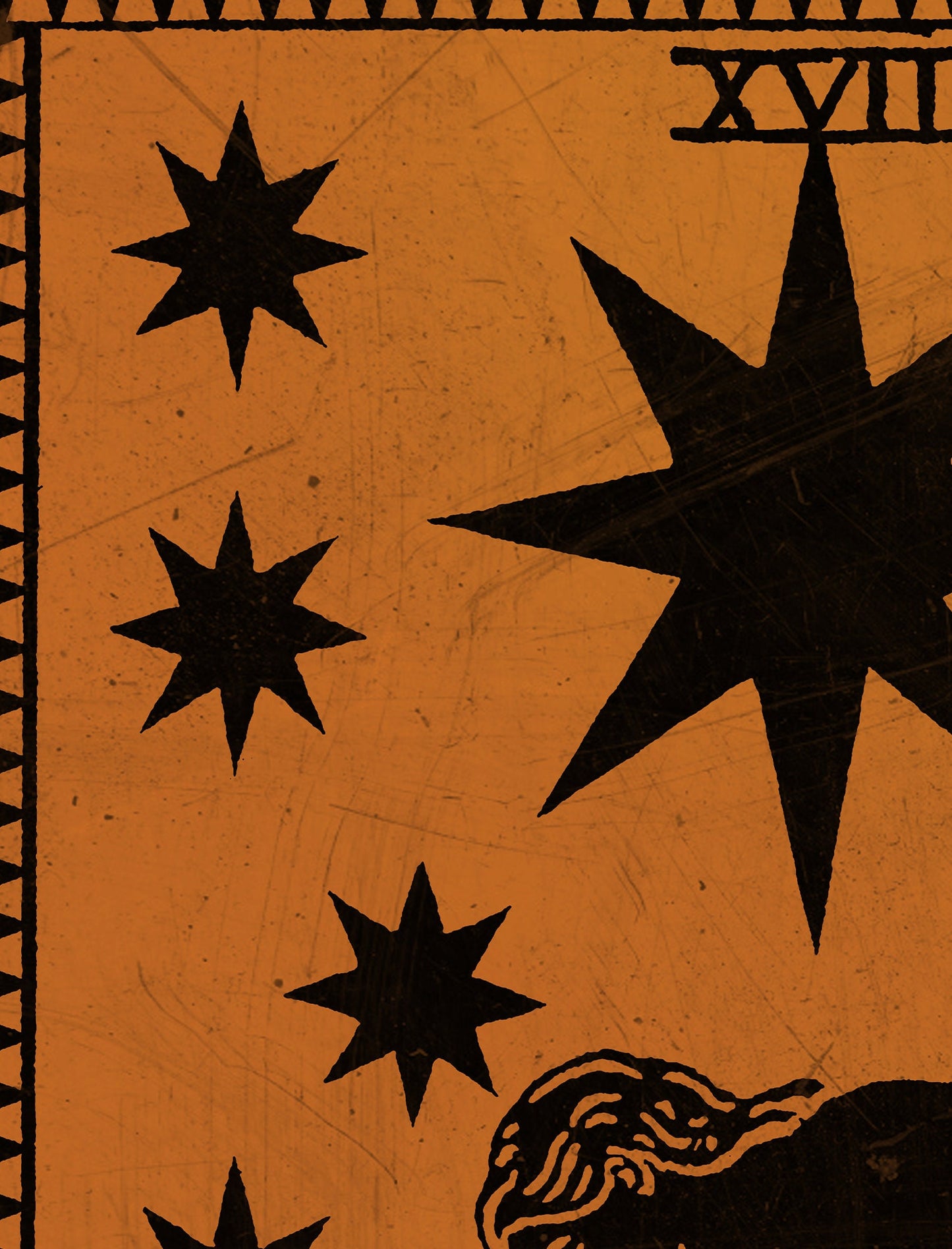 The Star Tarot Card - Tarot Card Print - The Star Terracotta Poster, No Frame