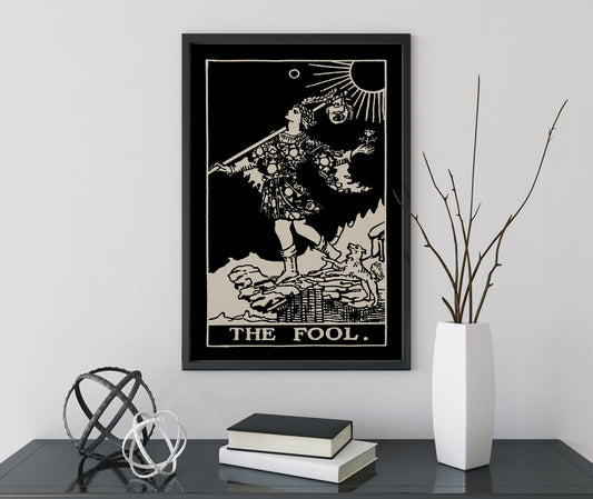 The Fool Tarot Card Print Black Poster No Frame Art For Modern Home Wall Decor Collection by My Store