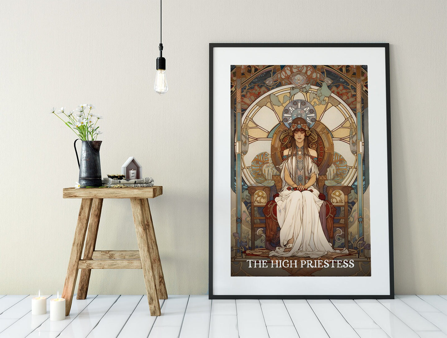 The High Priestess - Tarot Card Print - The High Priestess Card Poster, No Frame