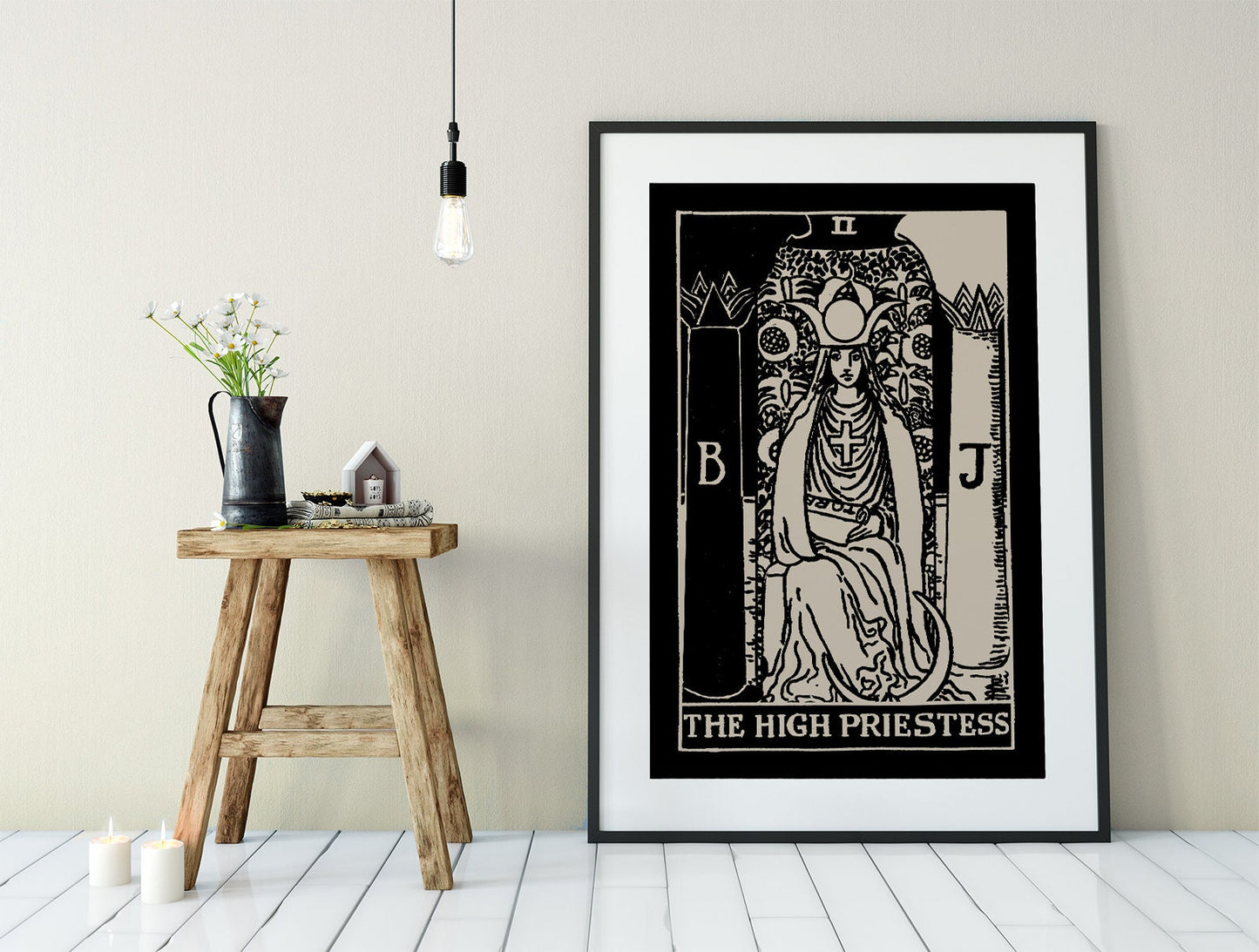 The High Priestess - Tarot Card Print - The High Priestess Card Poster, No Frame