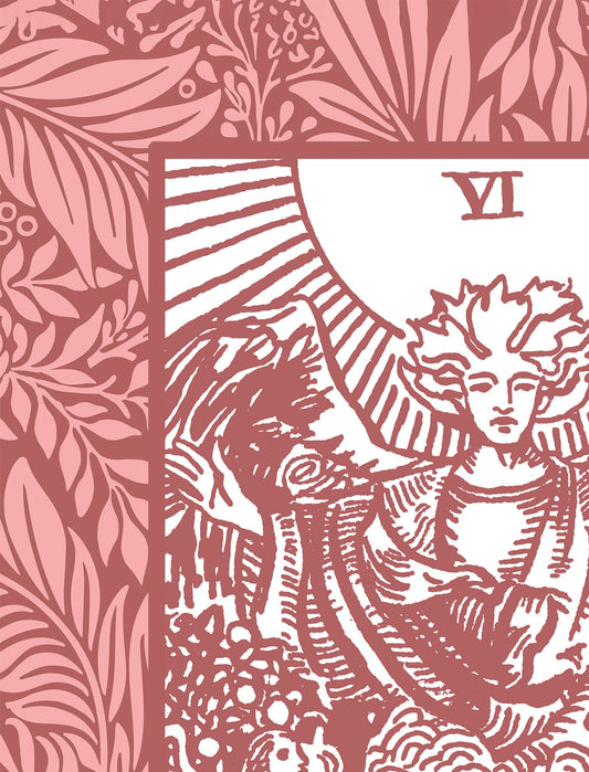 The Lovers Pink Tarot Card Print Love Poster No Frame Elegant Wall Art For Modern Decor by My Store