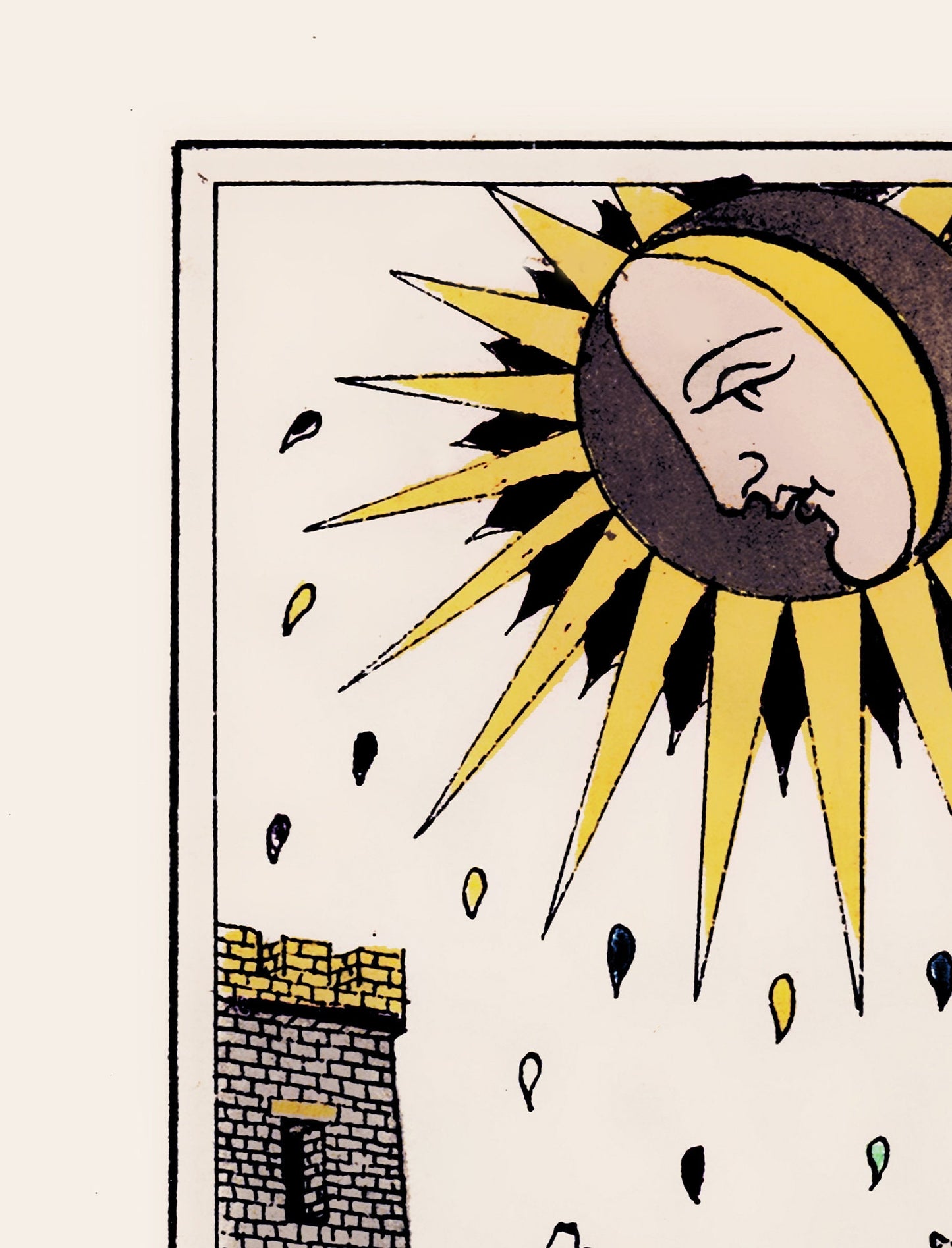 The Moon- Tarot Card Print - The Moon Card Tarot Poster an Oswald Wirth Print, No Frame