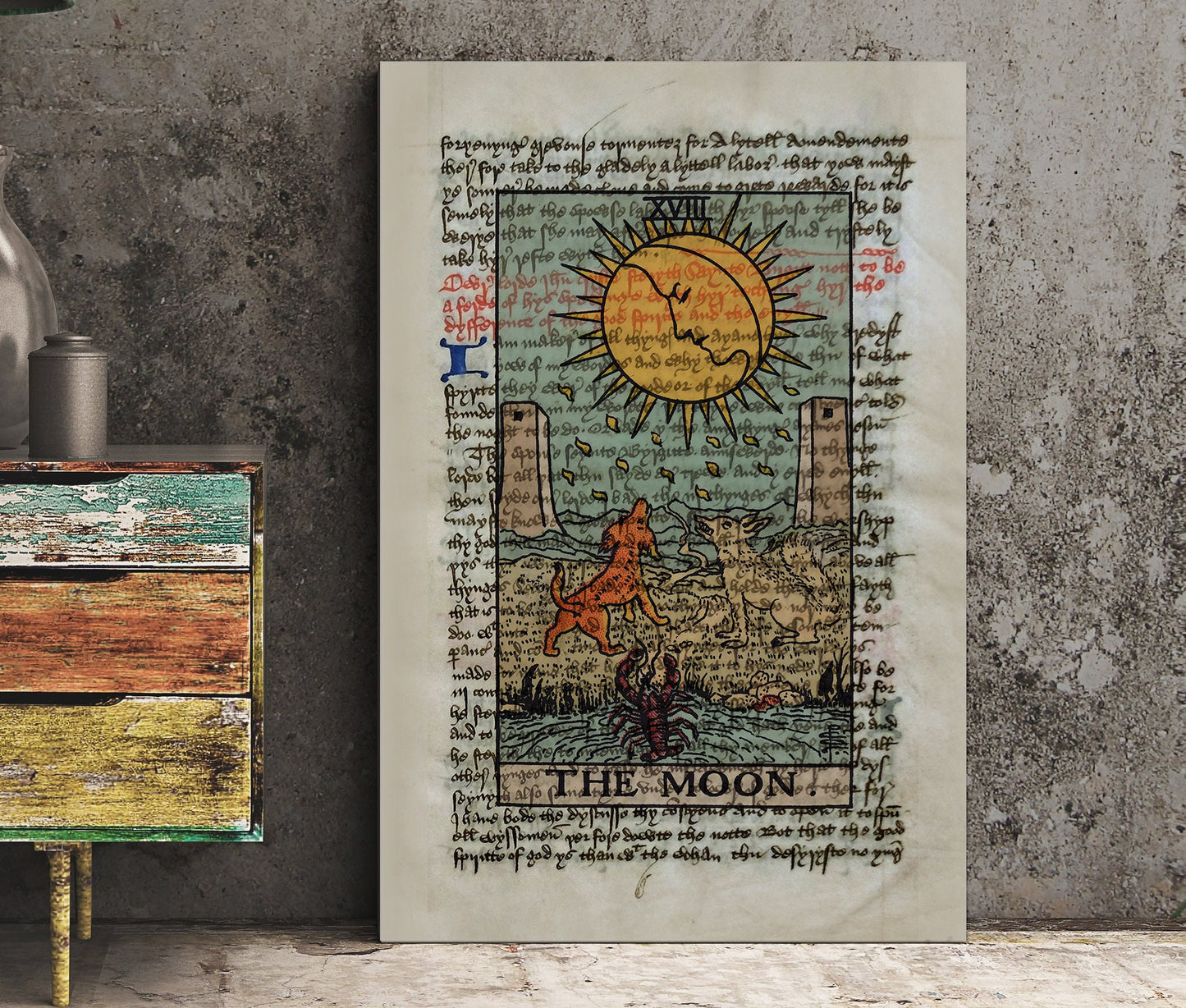 The Moon - Tarot Card Print - The Moon Poster, No Frame