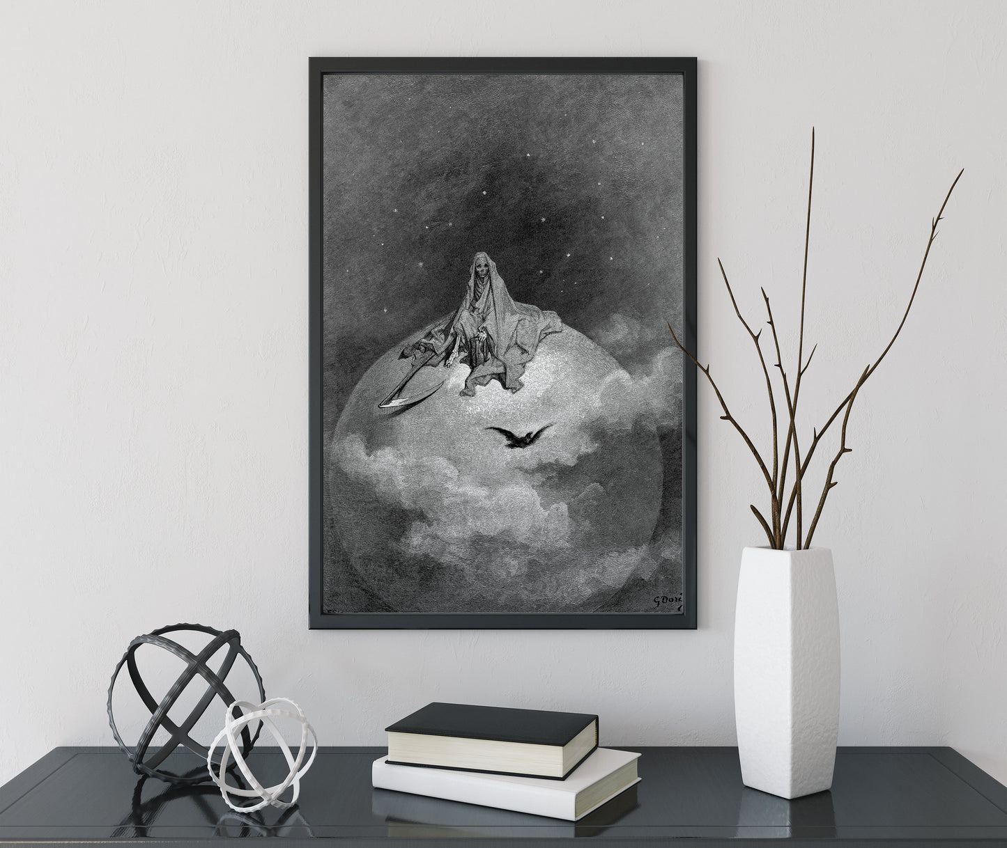 The Raven by Gustave Dore - Black and White Poster, No Frame
