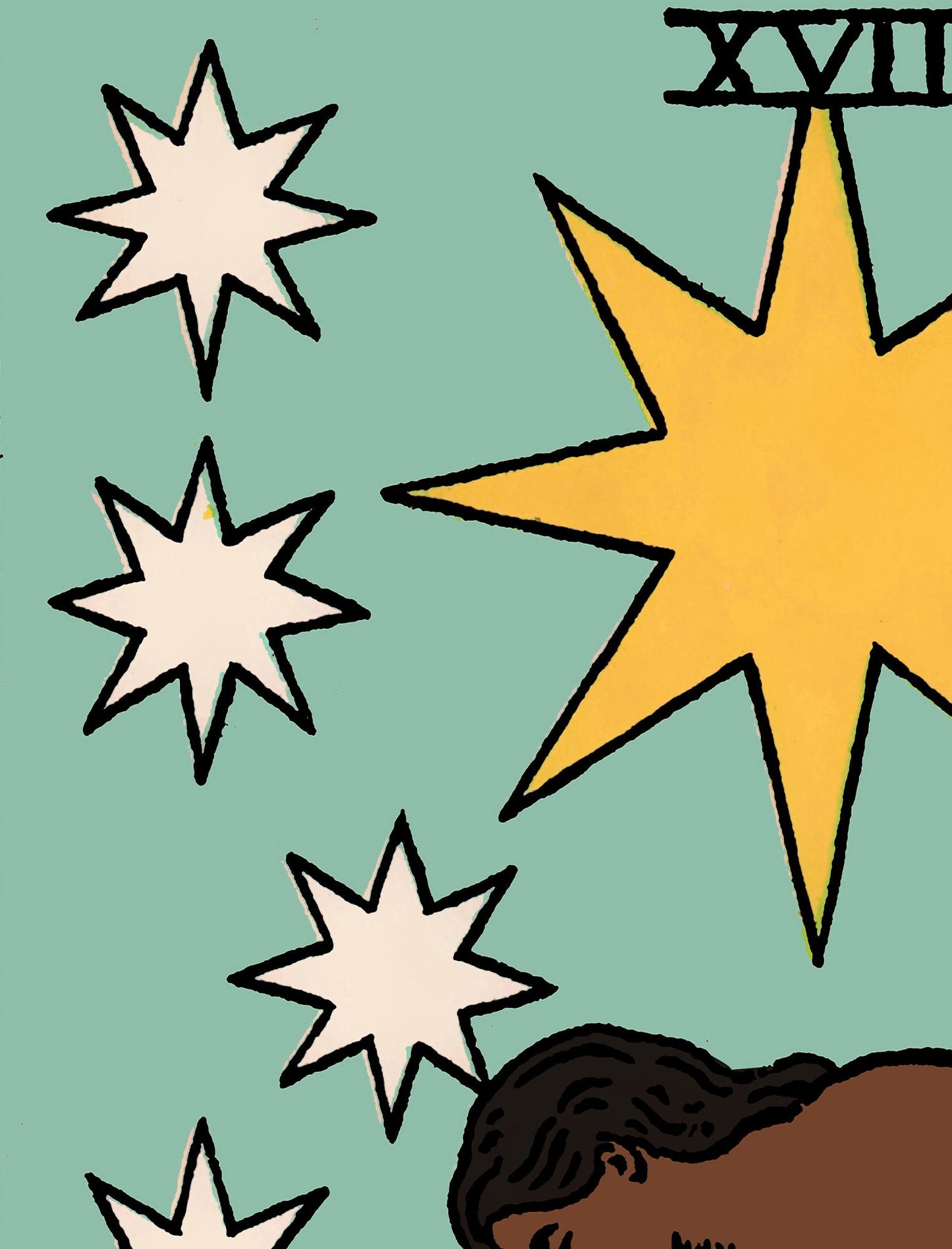 The Star - Tarot Card Print - The Star Black Woman Poster, No Frame