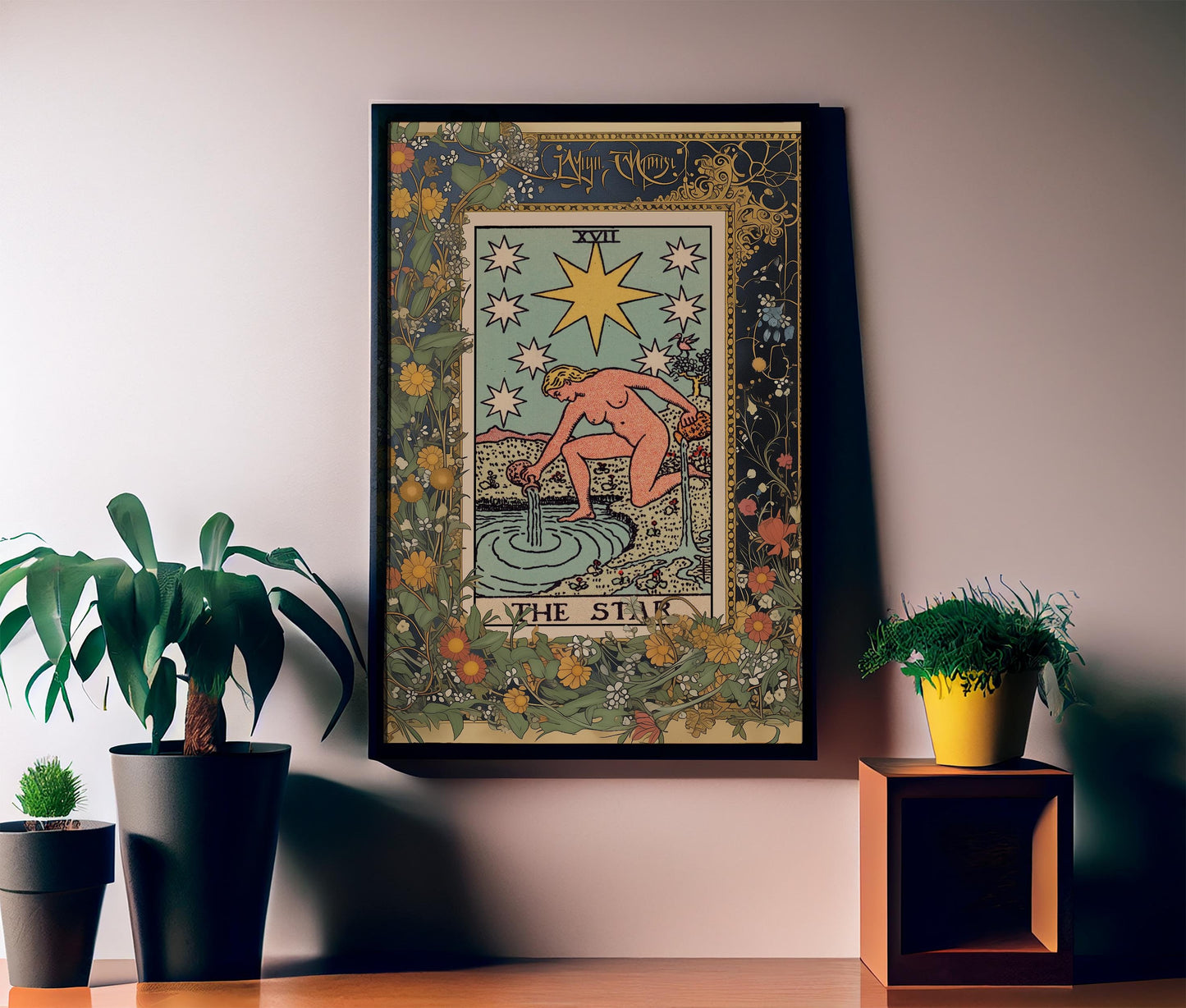 The Star - Tarot Card Print - The Star Sacred Garden Poster, No Frame