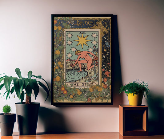 The Star - Tarot Card Print - The Star Sacred Garden Poster, No Frame
