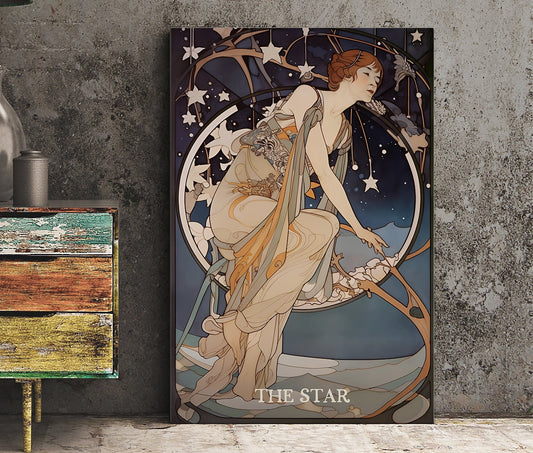 The Star - Tarot Card Print - The Star Poster, No Frame