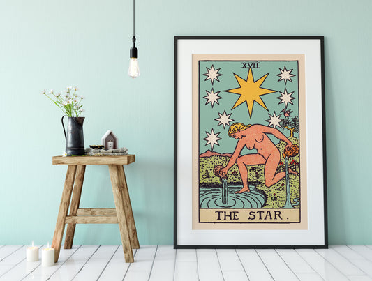 The Star - Tarot Card Print - The Star Poster, No Frame