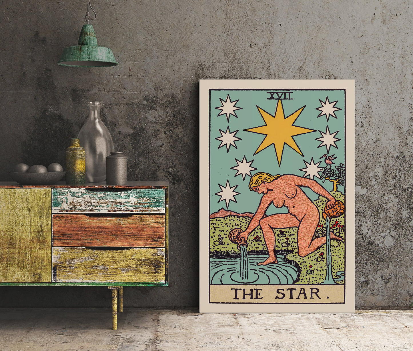 The Star - Tarot Card Print - The Star Poster, No Frame