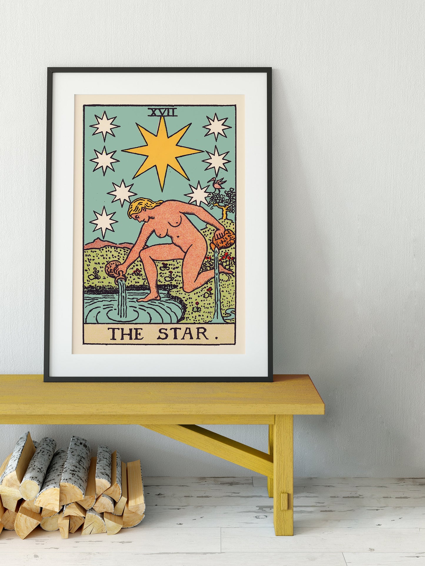 The Star - Tarot Card Print - The Star Poster, No Frame