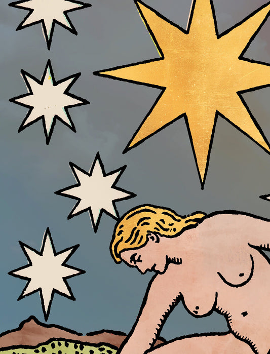 The Star Tarot Card Print Watercolor Poster No Frame Elegant Wall Art For Home Office by My Store