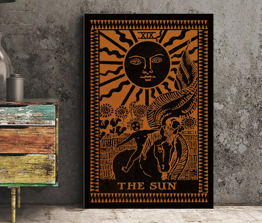 The Sun- Tarot Card Print - The Star Terracotta Poster, No Frame