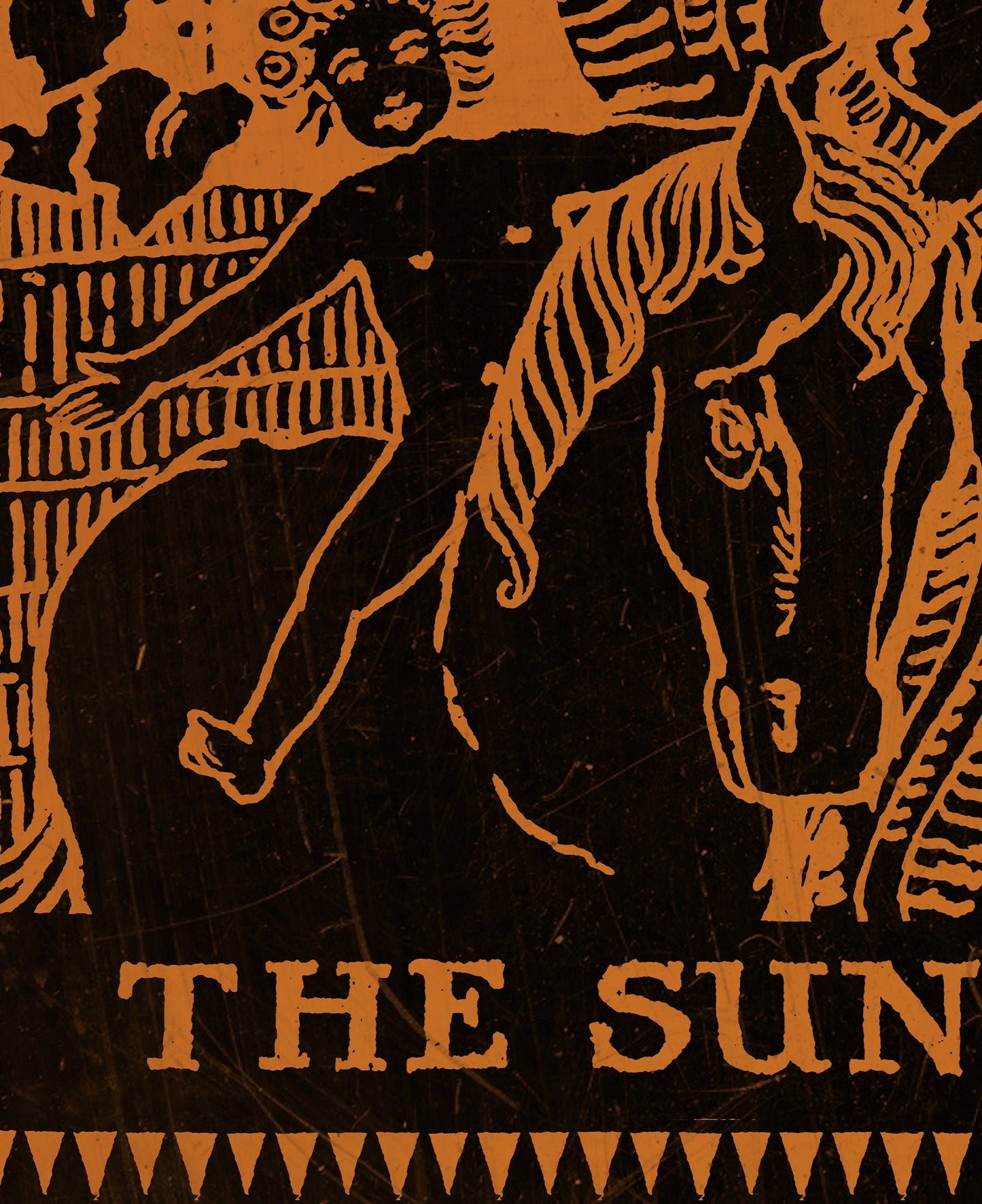 The Sun- Tarot Card Print - The Star Terracotta Poster, No Frame