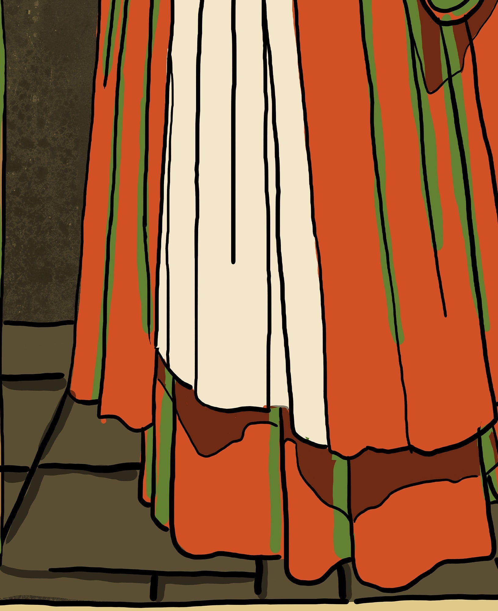 Two of Wands- Tarot Card Print from the Green Menagerie Tarot - The 2 of Wands Card Poster, No Frame