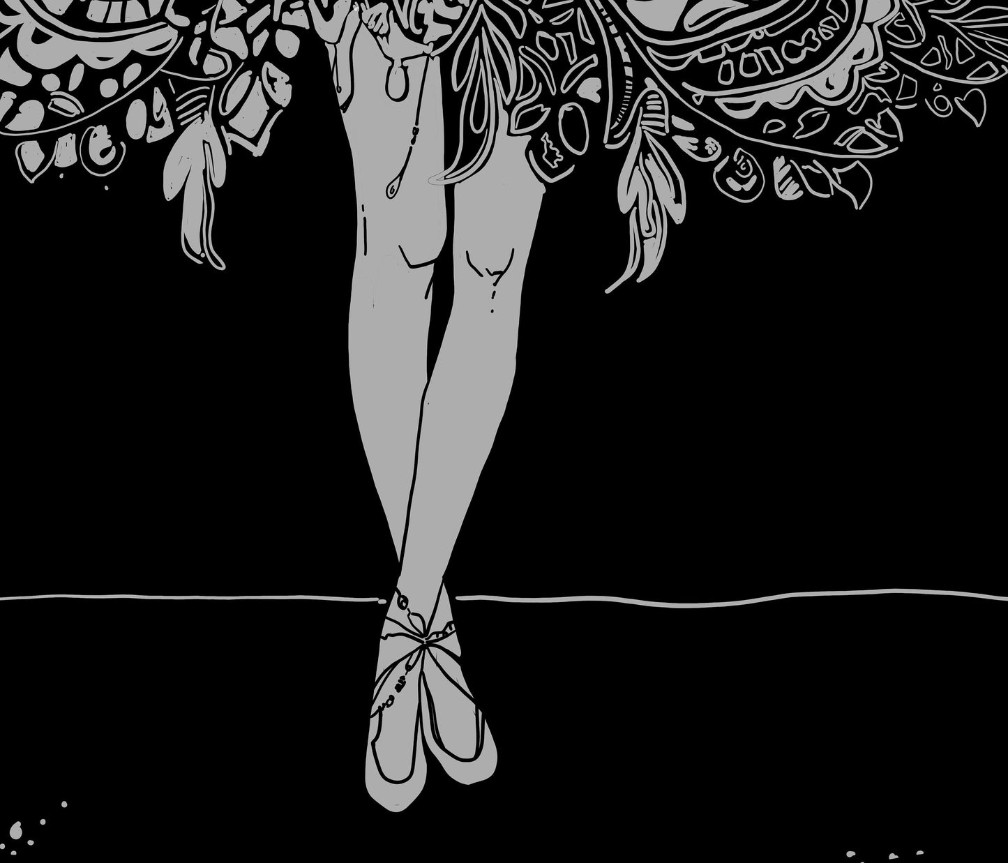 Vintage Angel Art - Hand Drawn Print, Gothic Angel Poster, Dark Academia (No Frame)