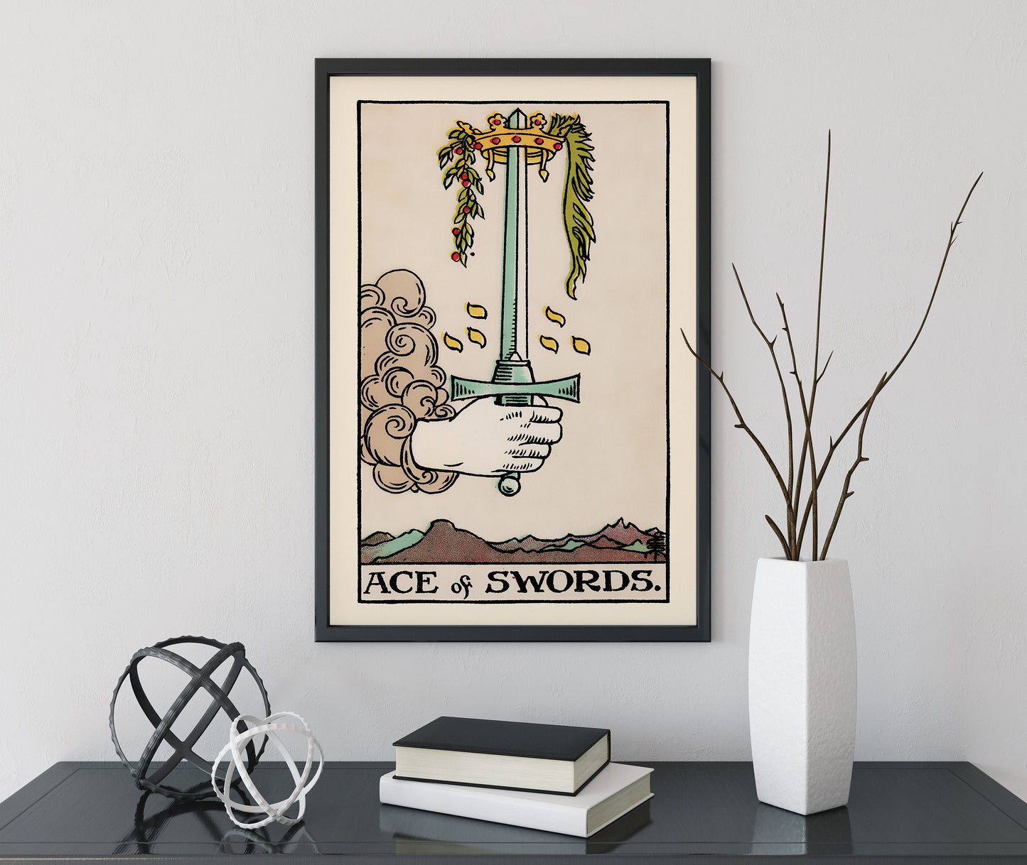Ace of Swords- Tarot Card Print - The Ace of Swords Card Poster, No Frame