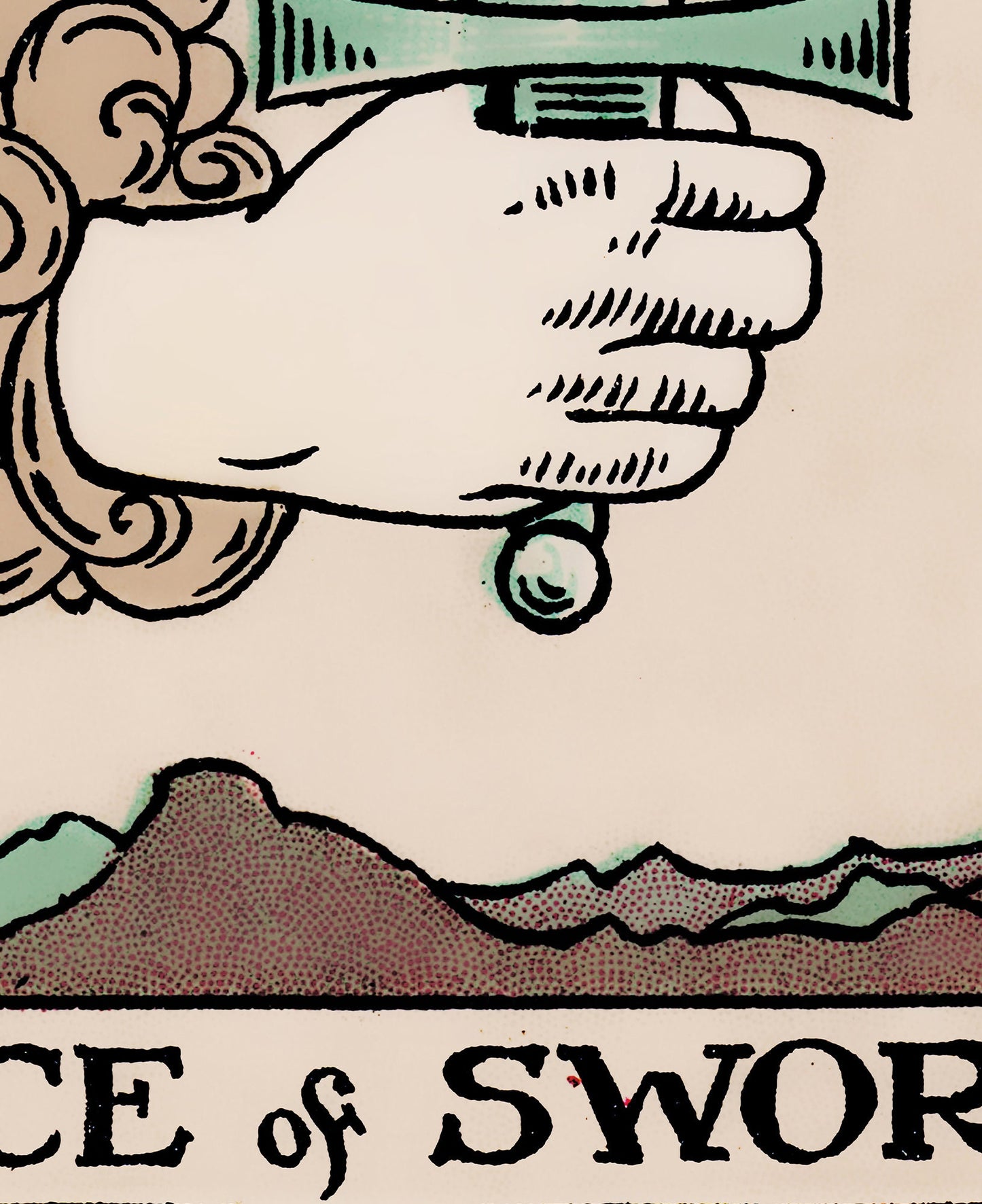 Ace of Swords- Tarot Card Print - The Ace of Swords Card Poster, No Frame