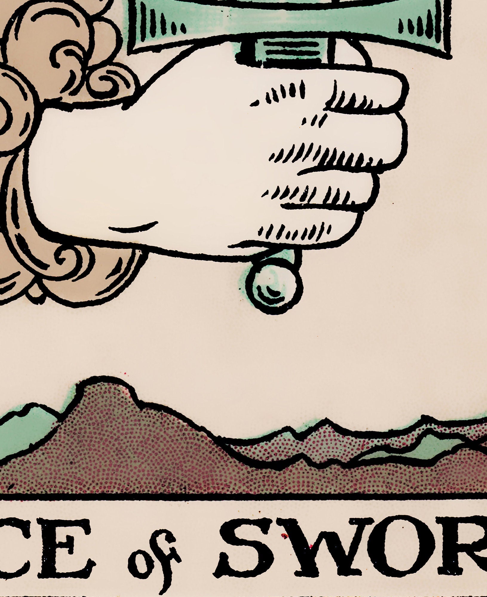 Ace of Swords- Tarot Card Print - The Ace of Swords Card Poster, No Frame