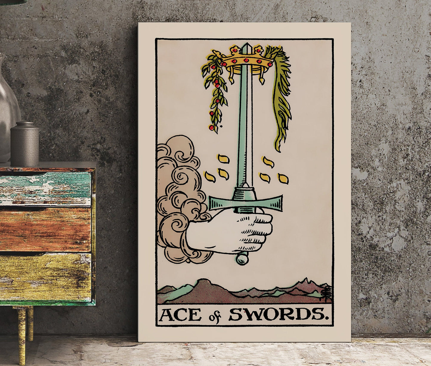 Ace of Swords- Tarot Card Print - The Ace of Swords Card Poster, No Frame