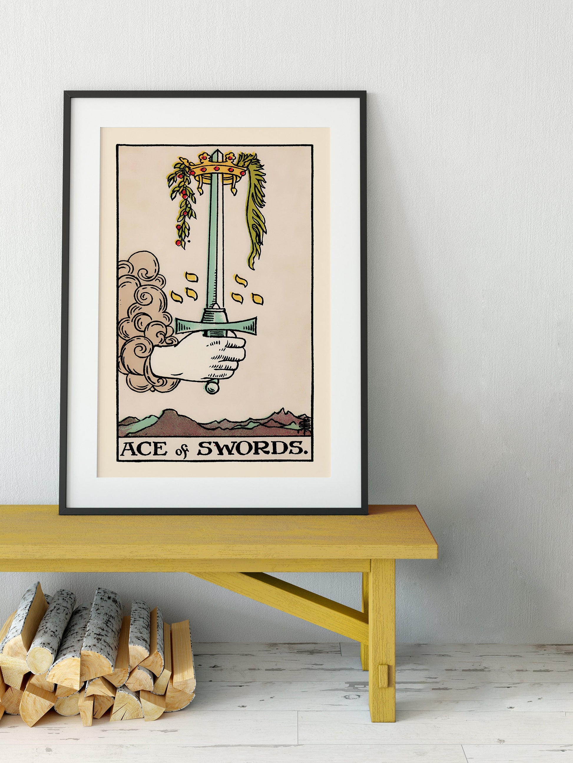 Ace of Swords- Tarot Card Print - The Ace of Swords Card Poster, No Frame